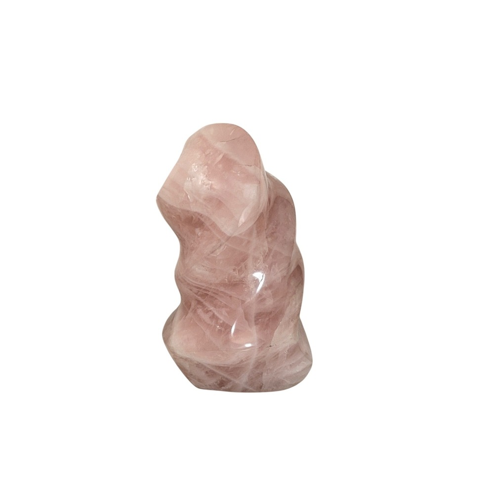 3lb Rose Quartz Flame Crystal Sculpture  Pink Polished Carved Healing  Stone